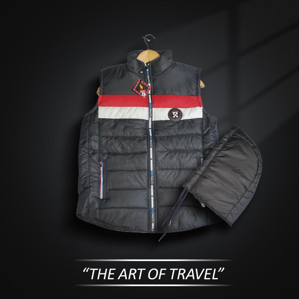 1 Pc Men's Stitched Parachute Quilted Plain Jacket