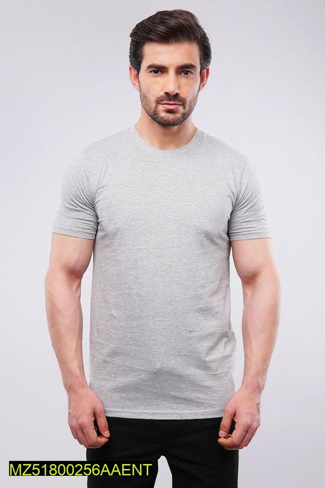 1 Pc Men's Stitched Jersey Plain T-Shirt