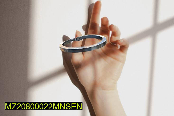 Silver Stainless Steel Heavy Flat Bracelet