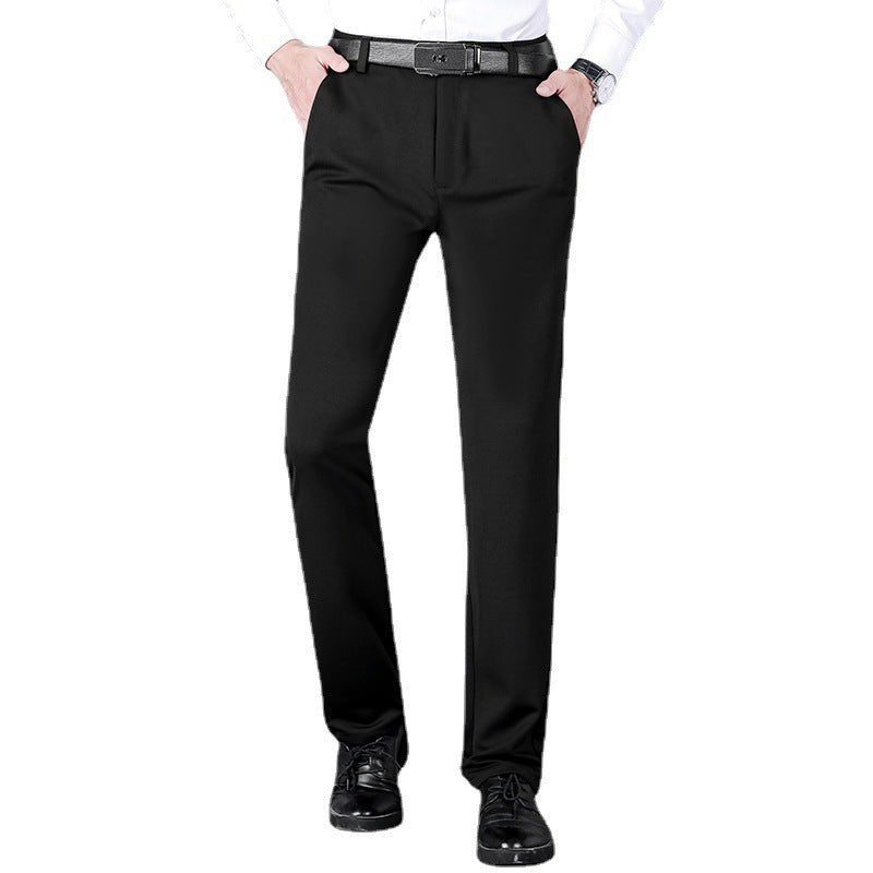 Men's Casual Pants Summer Ice Silk Thin Pants Wrinkle-resistant Non-ironing All-match Loose Straight Business Non-ironing Trousers for Men