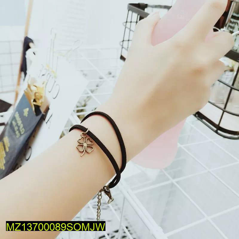 Charm Lucky Leaf Rope Bracelet