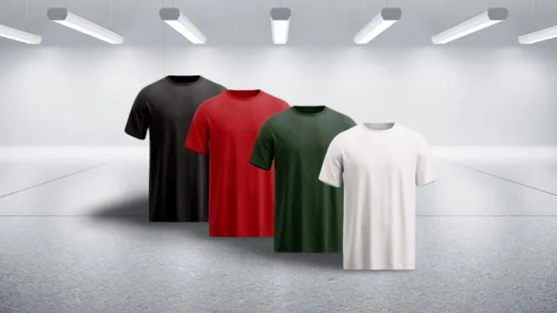 4 Pcs Men's Polyester Plain T-Shirt