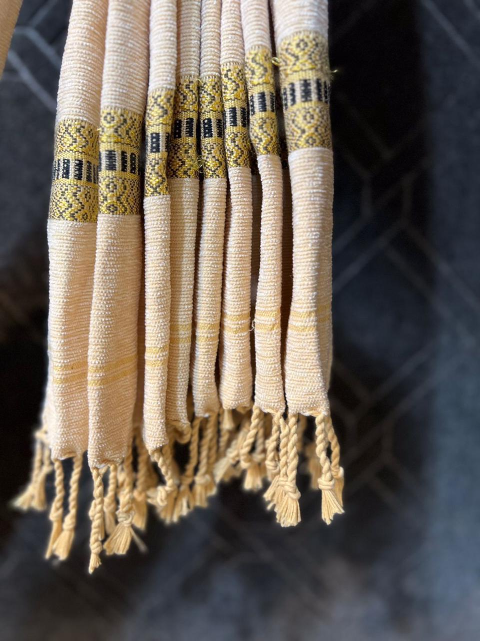 Chic Off White Velvet Shawl - 1 Pc Plain Design