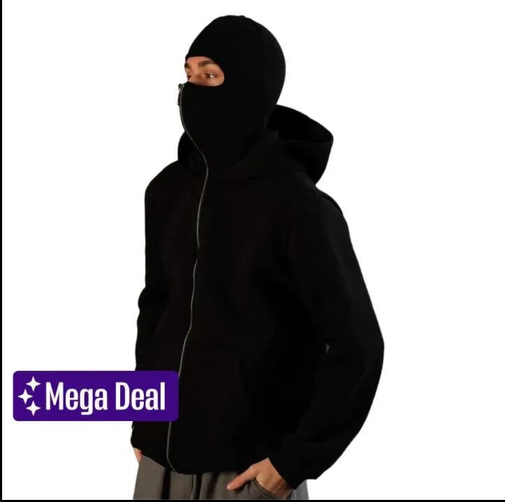 1 Pc Men's Fleece Plain Zipper Hoodie