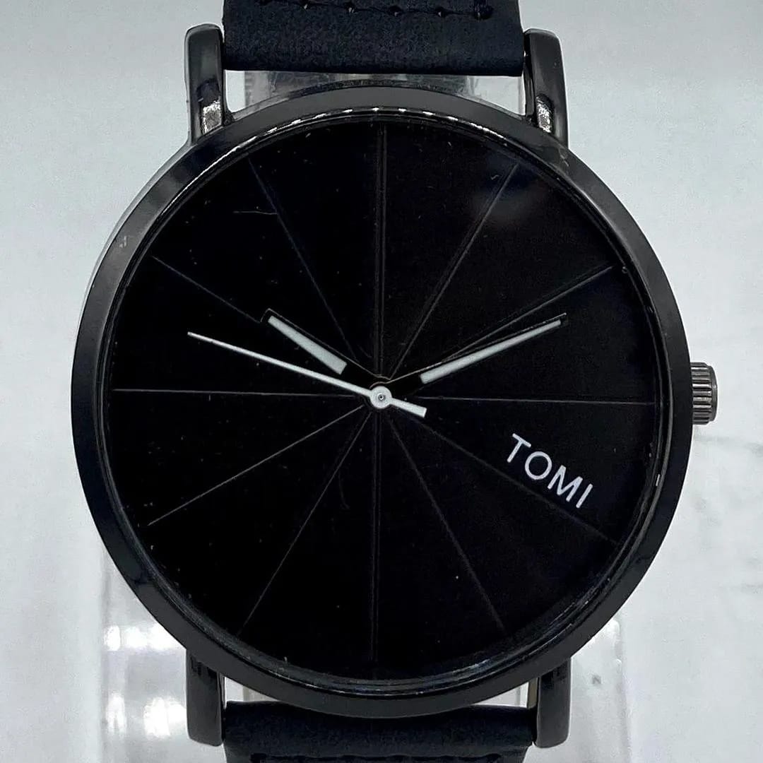 Unisex Movement: Quartz, Sleek and Modern TOMI Quartz Watch - All Black Desig
