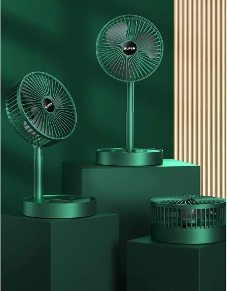 Portable Rechargeable Fan - 1 Pc Green, Foldable and Convenient for On-the-Go Use