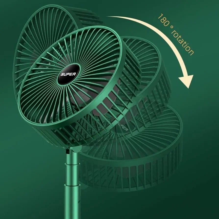 Portable Rechargeable Fan - 1 Pc Green, Foldable and Convenient for On-the-Go Use