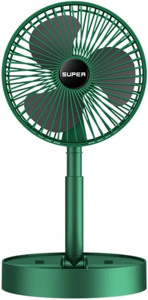 Portable Rechargeable Fan - 1 Pc Green, Foldable and Convenient for On-the-Go Use