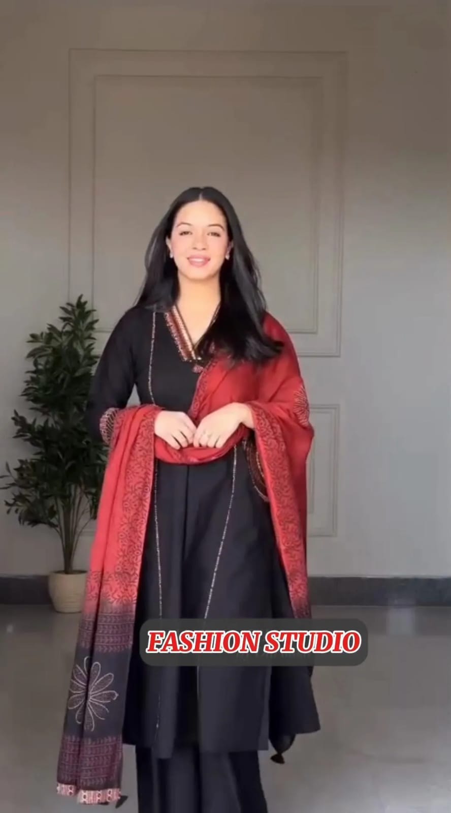 2 Pcs Women's Stitched Silk Embroidered Shirt And Trouser