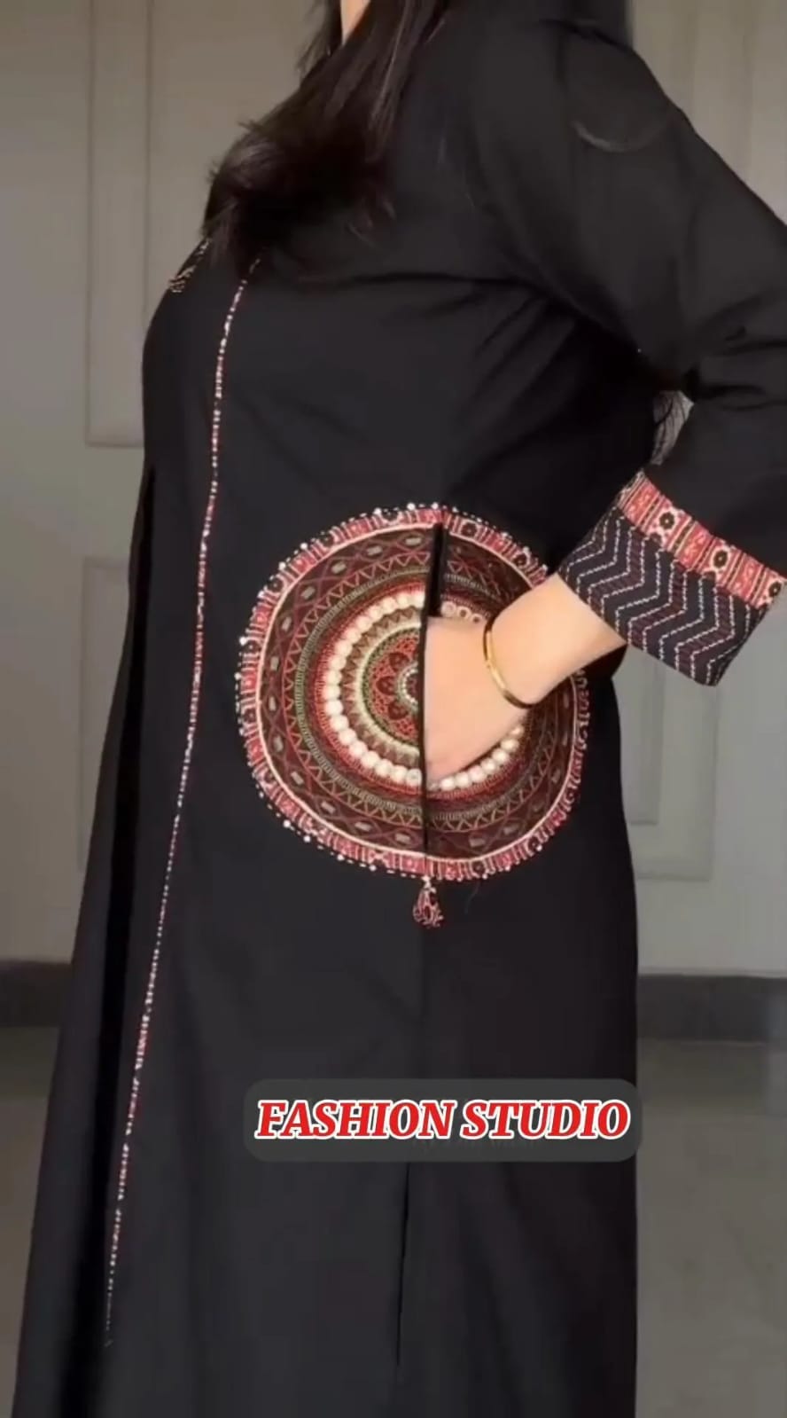 2 Pcs Women's Stitched Silk Embroidered Shirt And Trouser