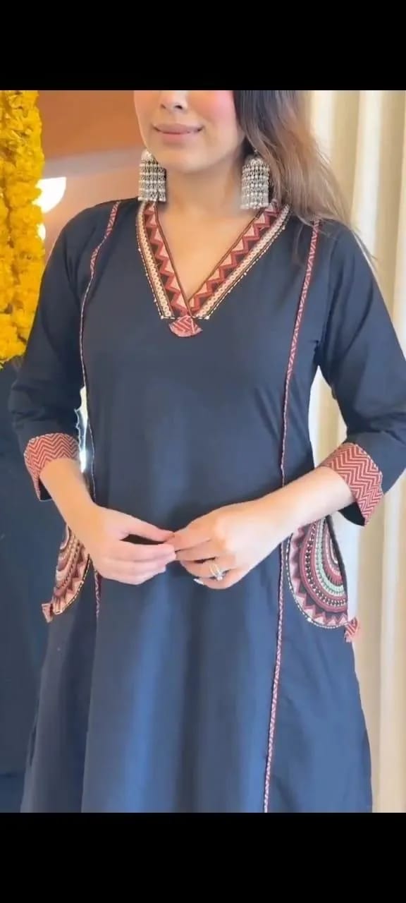 2 Pcs Women's Stitched Silk Embroidered Shirt And Trouser