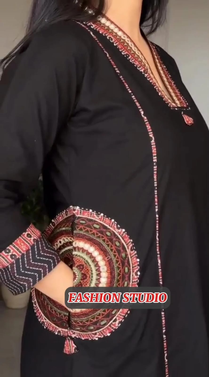 2 Pcs Women's Stitched Silk Embroidered Shirt And Trouser