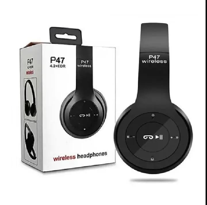 Black Long-Lasting Battery With Fast Charge 47 Wireless Neckband