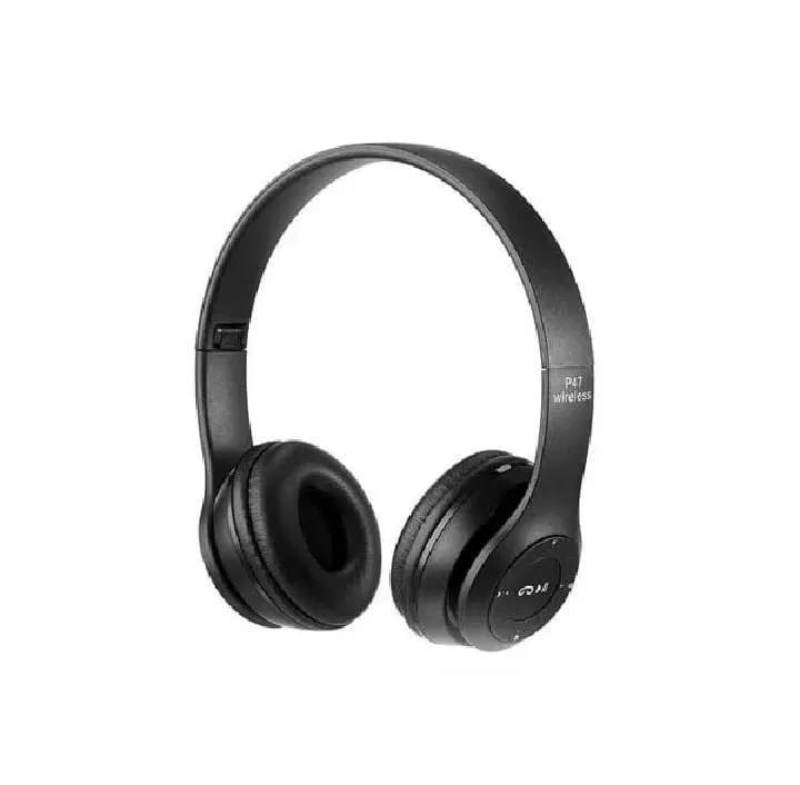 Black Long-Lasting Battery With Fast Charge 47 Wireless Neckband