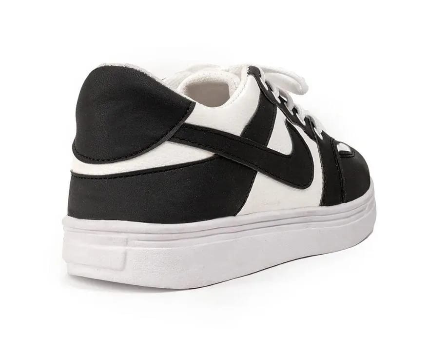 Men's Rexine Fancy Sneakers (JRD-Black)