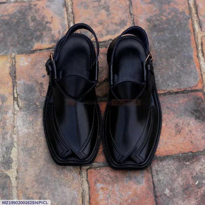 Men's PU Leather Plain Peshawari Chappal