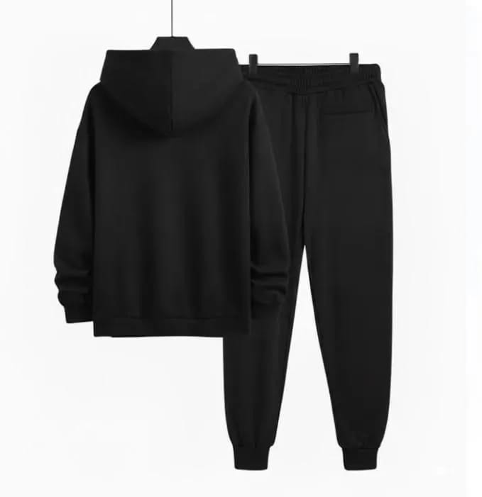 2 Pcs Men's Polyester Printed Hoodie Track Suit