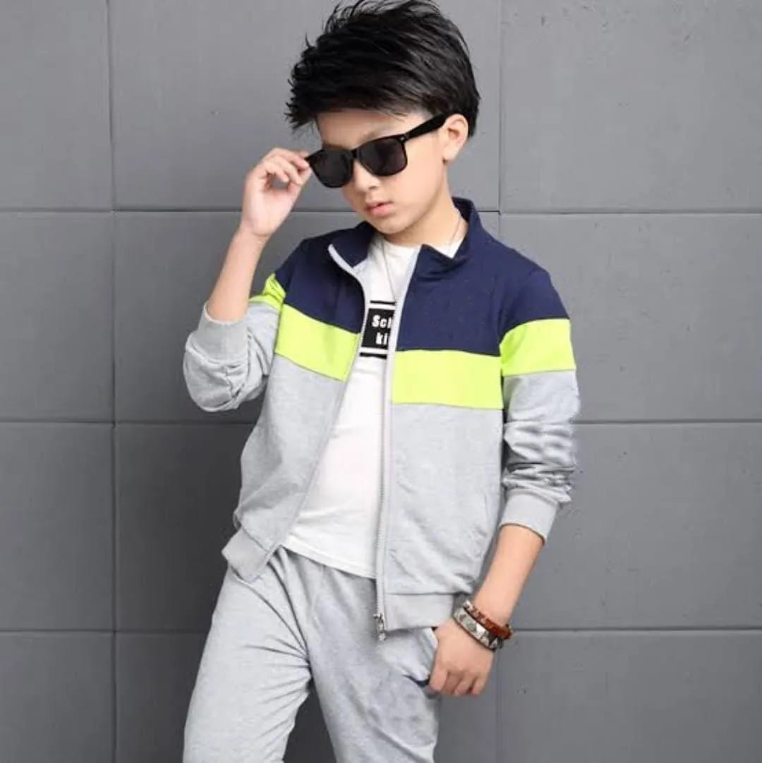 2 Pcs Boy's & Girl's Fleece Printed Track Suit