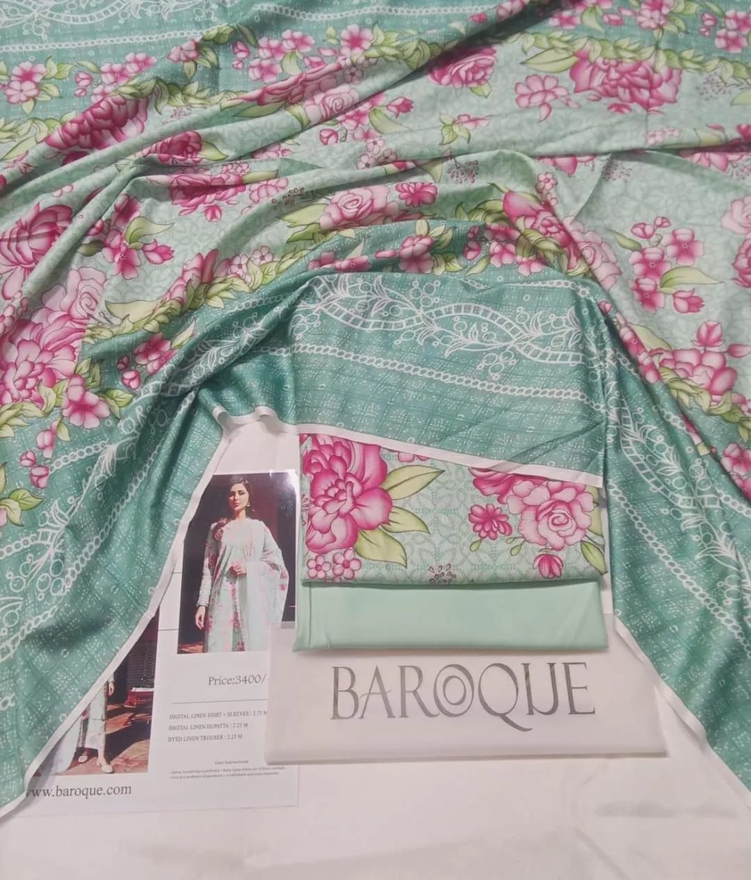 3 Pcs Women's Unstitched Digital Print Suit