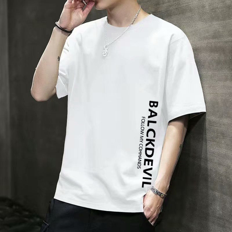 Men's Short-Sleeved T-Shirt 2023 New Summer Trbottomyy Korean Style Slim Bottoming Shirt Clothes T-Shirt Plus Size Teenagers